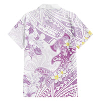 Polynesia Hammerhead Shark Family Matching Off Shoulder Maxi Dress and Hawaiian Shirt Tropical Flowers Tribal Pattern Lavender LT05 - Polynesian Pride