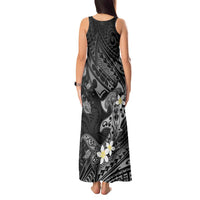 Polynesia Hammerhead Shark Tank Maxi Dress Tropical Flowers Tribal Pattern Black LT05 - Polynesian Pride