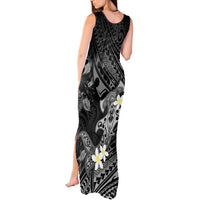 Polynesia Hammerhead Shark Tank Maxi Dress Tropical Flowers Tribal Pattern Black LT05 - Polynesian Pride