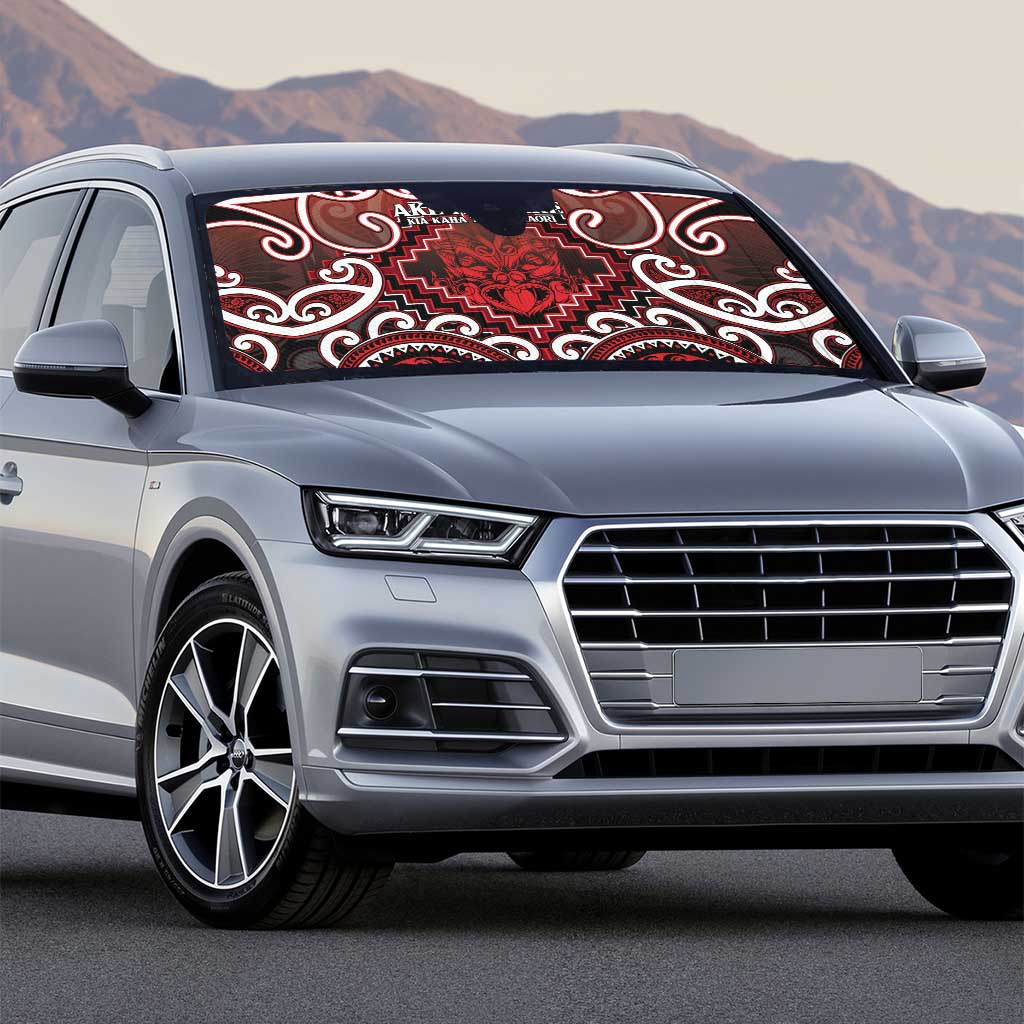 New Zealand Aotearoa Auto Sun Shade Te Reo Maori Ake Ake Ake - Polynesian Pride