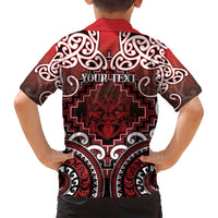 Personalised New Zealand Aotearoa Family Matching Off Shoulder Maxi Dress and Hawaiian Shirt Te Reo Maori Ake Ake Ake LT05 - Polynesian Pride