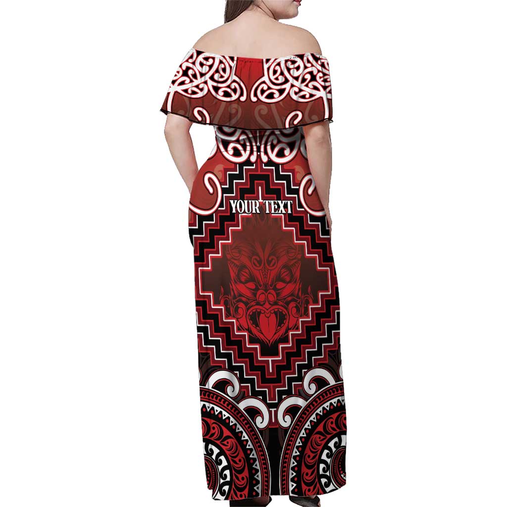 Personalised New Zealand Aotearoa Family Matching Off Shoulder Maxi Dress and Hawaiian Shirt Te Reo Maori Ake Ake Ake LT05 - Polynesian Pride