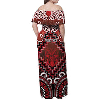 Personalised New Zealand Aotearoa Family Matching Off Shoulder Maxi Dress and Hawaiian Shirt Te Reo Maori Ake Ake Ake LT05 - Polynesian Pride