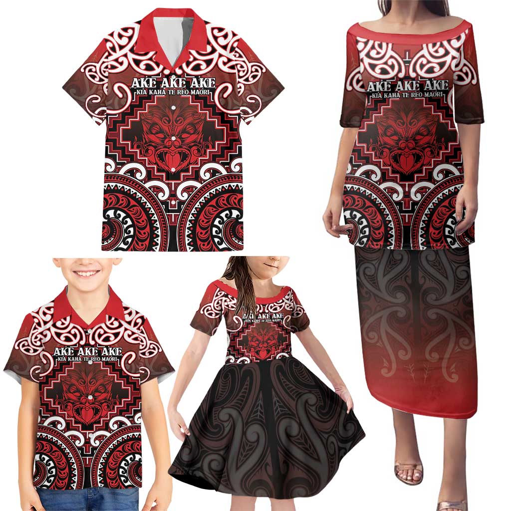 Personalised New Zealand Aotearoa Family Matching Puletasi and Hawaiian Shirt Te Reo Maori Ake Ake Ake - Polynesian Pride