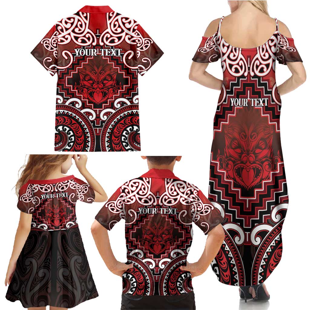 Personalised New Zealand Aotearoa Family Matching Summer Maxi Dress and Hawaiian Shirt Te Reo Maori Ake Ake Ake LT05 - Polynesian Pride