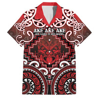 Personalised New Zealand Aotearoa Family Matching Tank Maxi Dress and Hawaiian Shirt Te Reo Maori Ake Ake Ake LT05 Dad's Shirt - Short Sleeve Red - Polynesian Pride