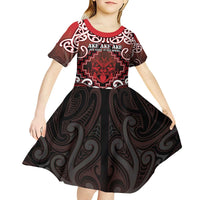 Personalised New Zealand Aotearoa Kid Short Sleeve Dress Te Reo Maori Ake Ake Ake LT05 - Polynesian Pride