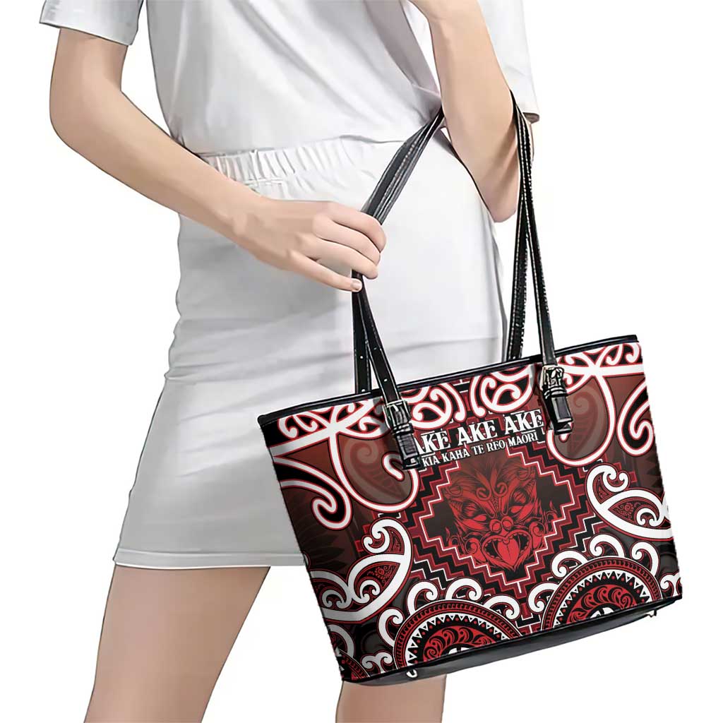 New Zealand Aotearoa Leather Tote Bag Te Reo Maori Ake Ake Ake - Polynesian Pride