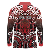 Personalised New Zealand Aotearoa Long Sleeve Polo Shirt Te Reo Maori Ake Ake Ake LT05 - Polynesian Pride
