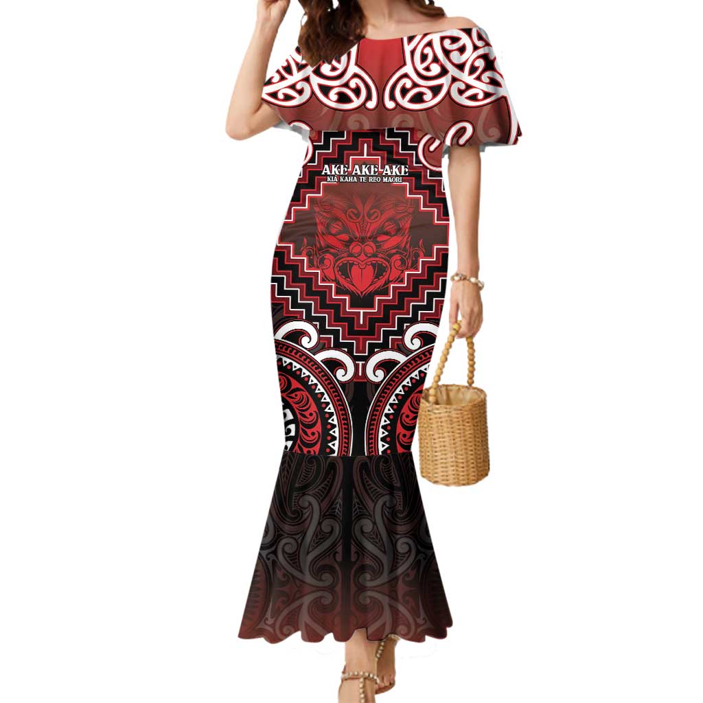 Personalised New Zealand Aotearoa Mermaid Dress Te Reo Maori Ake Ake Ake LT05 Women Red - Polynesian Pride