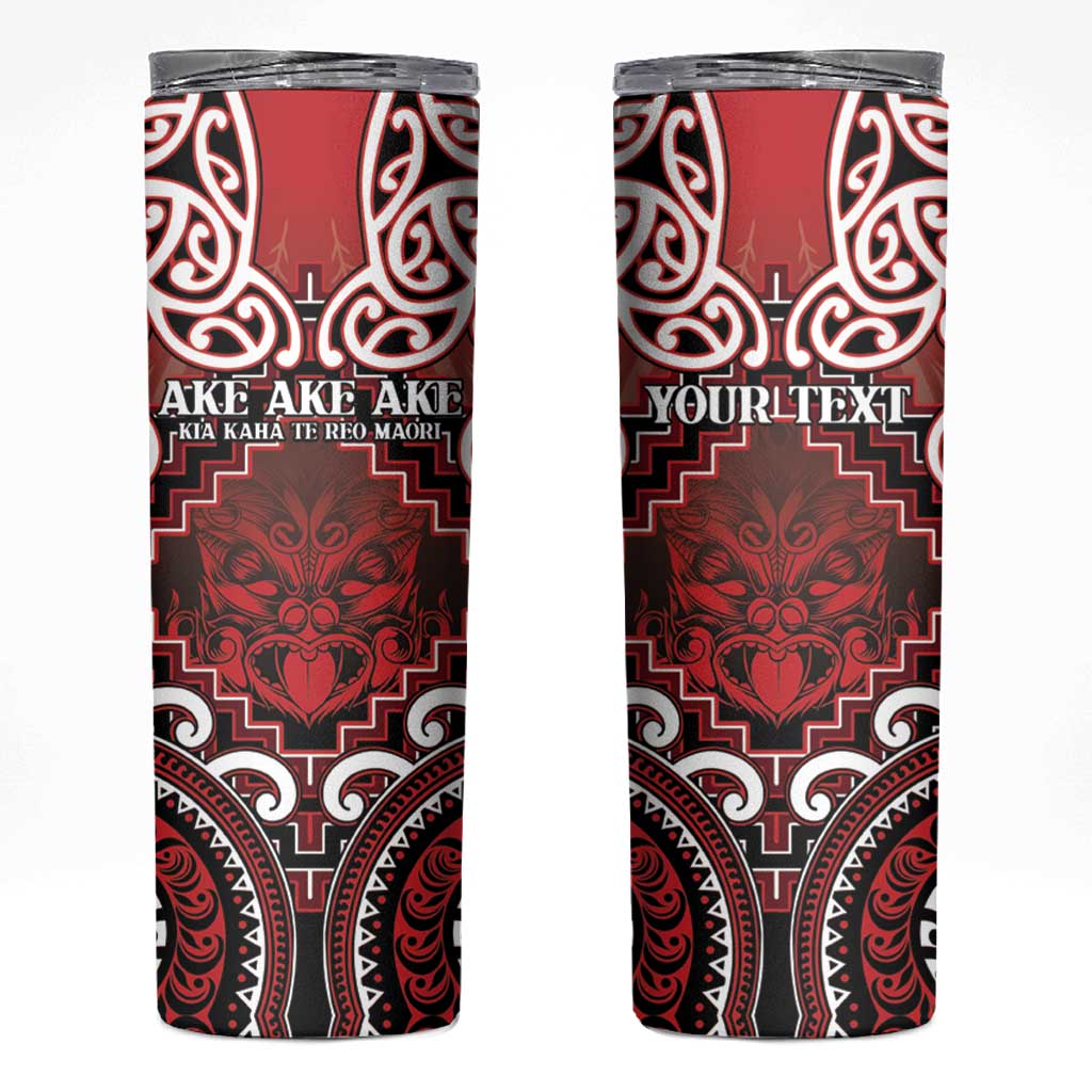 Personalised New Zealand Aotearoa Skinny Tumbler Te Reo Maori Ake Ake Ake LT05 Red - Polynesian Pride