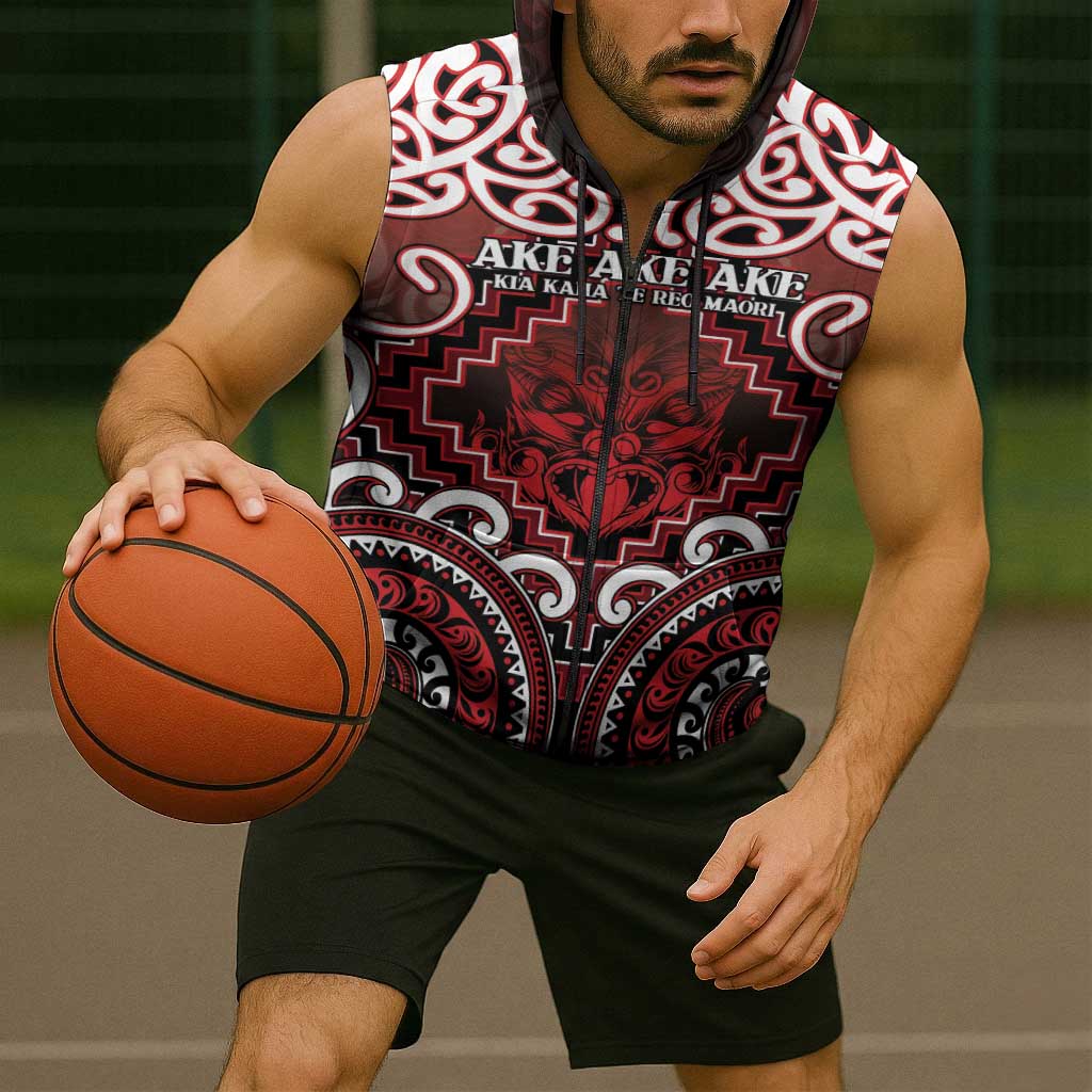 Personalised New Zealand Aotearoa Sleeveless Zip Hoodie Te Reo Maori Ake Ake Ake LT05 - Polynesian Pride