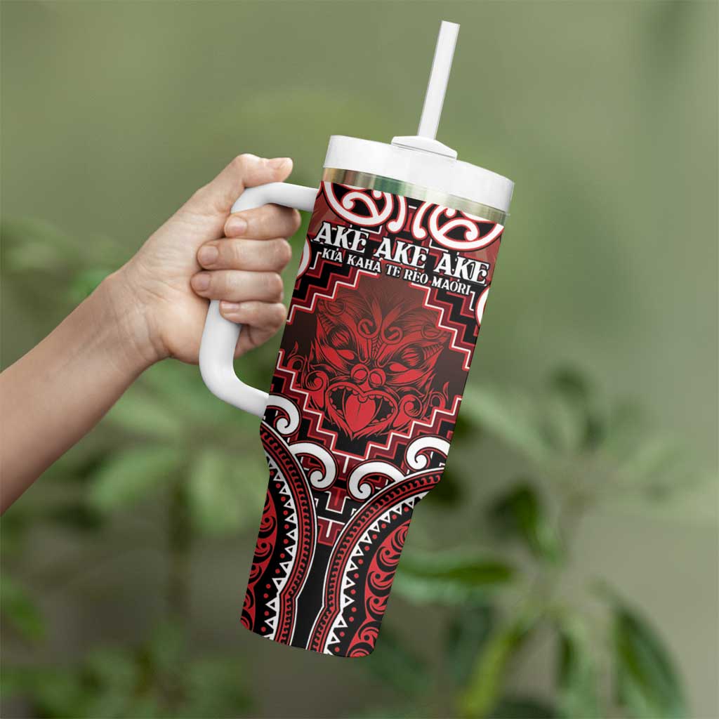 Personalised New Zealand Aotearoa Tumbler With Handle Te Reo Maori Ake Ake Ake - Polynesian Pride