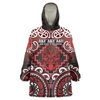 Personalised New Zealand Aotearoa Wearable Blanket Hoodie Te Reo Maori Ake Ake Ake LT05 One Size Red - Polynesian Pride