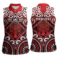 Personalised New Zealand Aotearoa Women Sleeveless Polo Shirt Te Reo Maori Ake Ake Ake LT05 - Polynesian Pride