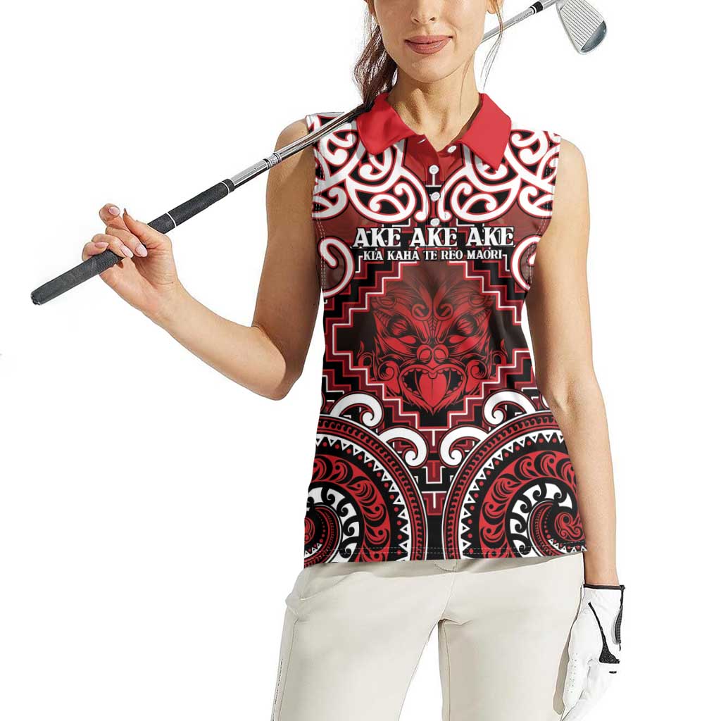 Personalised New Zealand Aotearoa Women Sleeveless Polo Shirt Te Reo Maori Ake Ake Ake LT05 - Polynesian Pride