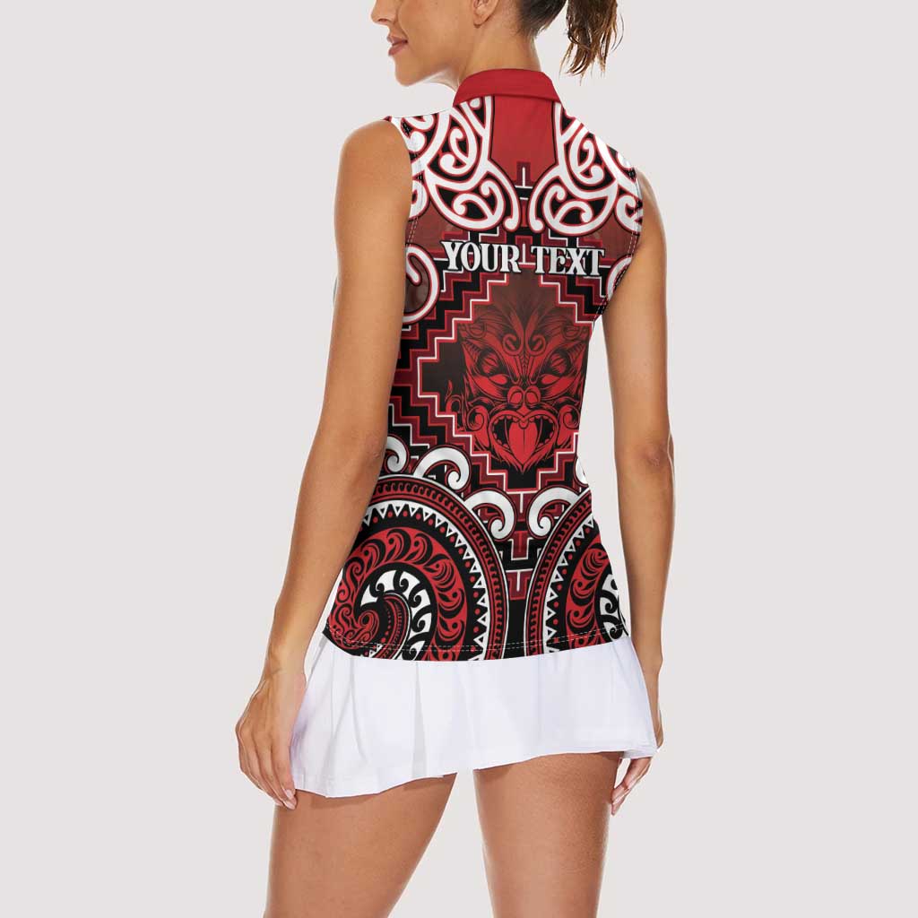 Personalised New Zealand Aotearoa Women Sleeveless Polo Shirt Te Reo Maori Ake Ake Ake LT05 - Polynesian Pride