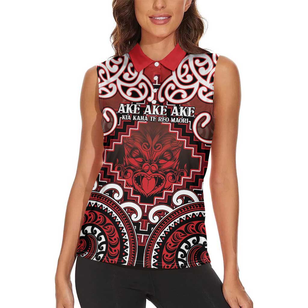 Personalised New Zealand Aotearoa Women Sleeveless Polo Shirt Te Reo Maori Ake Ake Ake LT05 - Polynesian Pride