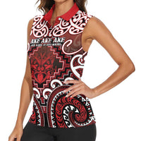 Personalised New Zealand Aotearoa Women Sleeveless Polo Shirt Te Reo Maori Ake Ake Ake LT05 - Polynesian Pride