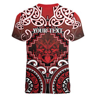 Personalised New Zealand Aotearoa Women V-Neck T-Shirt Te Reo Maori Ake Ake Ake LT05 - Polynesian Pride