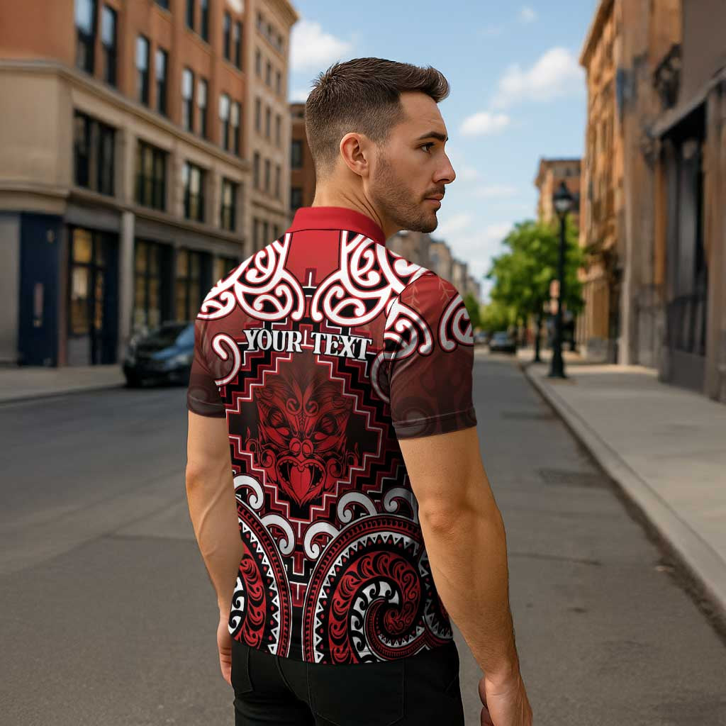 Personalised New Zealand Aotearoa Zipper Polo Shirt Te Reo Maori Ake Ake Ake LT05 - Polynesian Pride