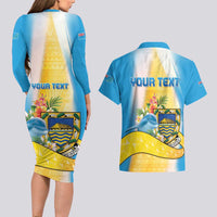 Personalised Tuvalu Independence Day Couples Matching Long Sleeve Bodycon Dress and Hawaiian Shirt Tuvalu Mo Te Atua LT05 - Polynesian Pride