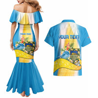 Personalised Tuvalu Independence Day Couples Matching Mermaid Dress and Hawaiian Shirt Tuvalu Mo Te Atua LT05 - Polynesian Pride
