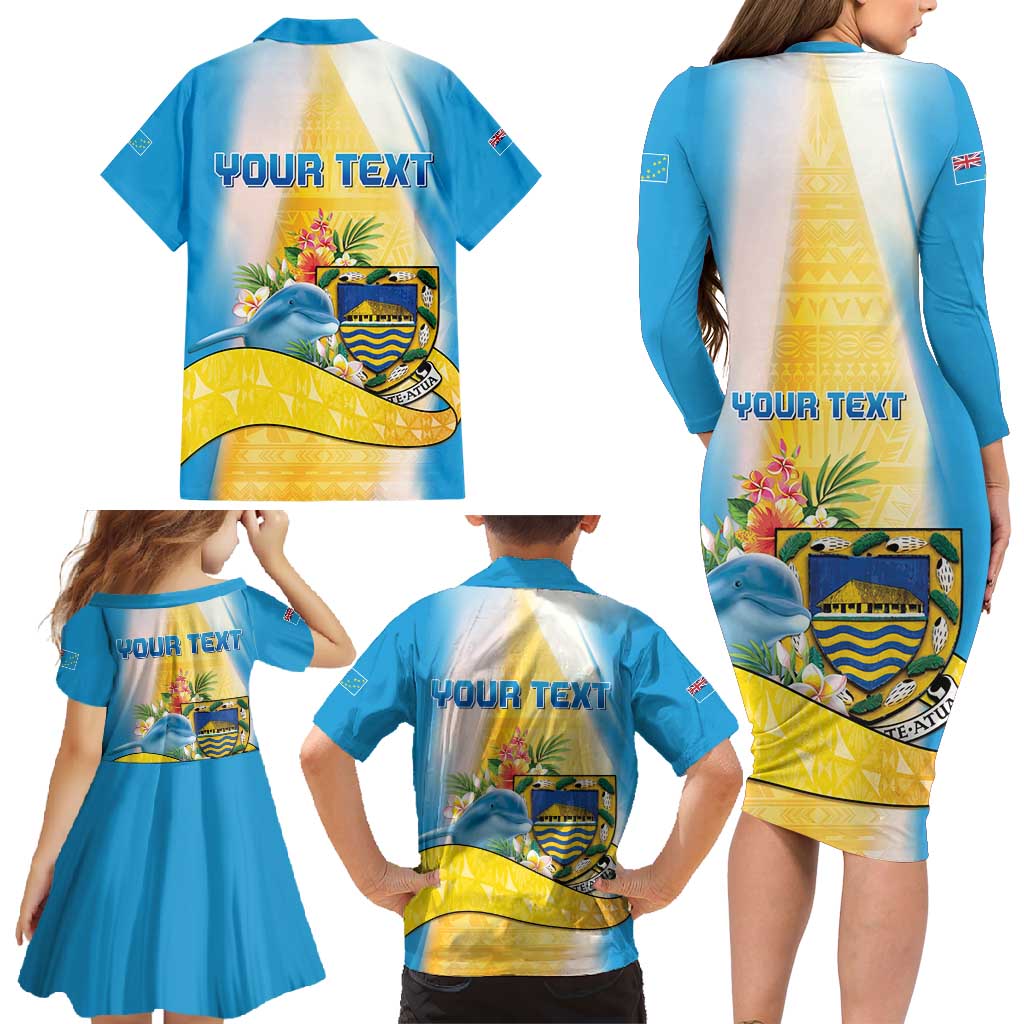 Personalised Tuvalu Independence Day Family Matching Long Sleeve Bodycon Dress and Hawaiian Shirt Tuvalu Mo Te Atua LT05 - Polynesian Pride