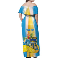 Personalised Tuvalu Independence Day Family Matching Off Shoulder Maxi Dress and Hawaiian Shirt Tuvalu Mo Te Atua LT05 - Polynesian Pride