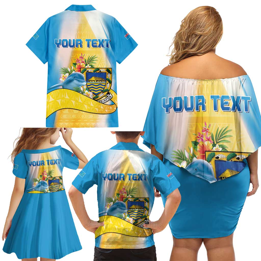 Personalised Tuvalu Independence Day Family Matching Off Shoulder Short Dress and Hawaiian Shirt Tuvalu Mo Te Atua LT05 - Polynesian Pride
