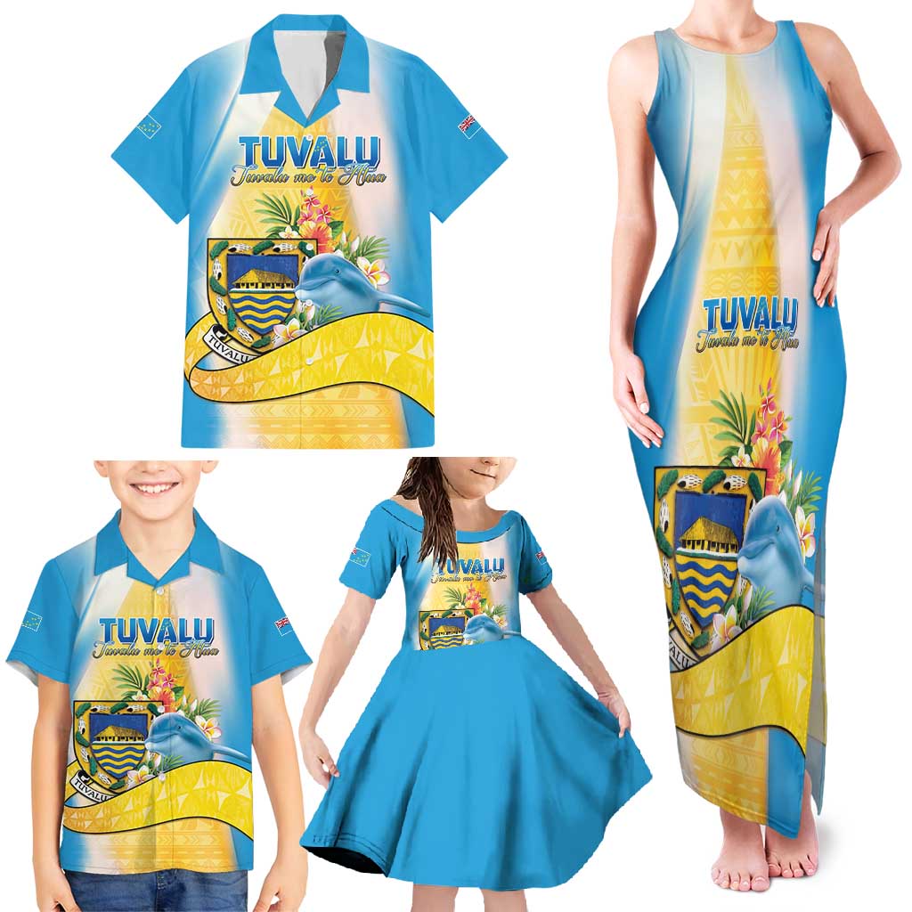 Personalised Tuvalu Independence Day Family Matching Tank Maxi Dress and Hawaiian Shirt Tuvalu Mo Te Atua LT05 - Polynesian Pride