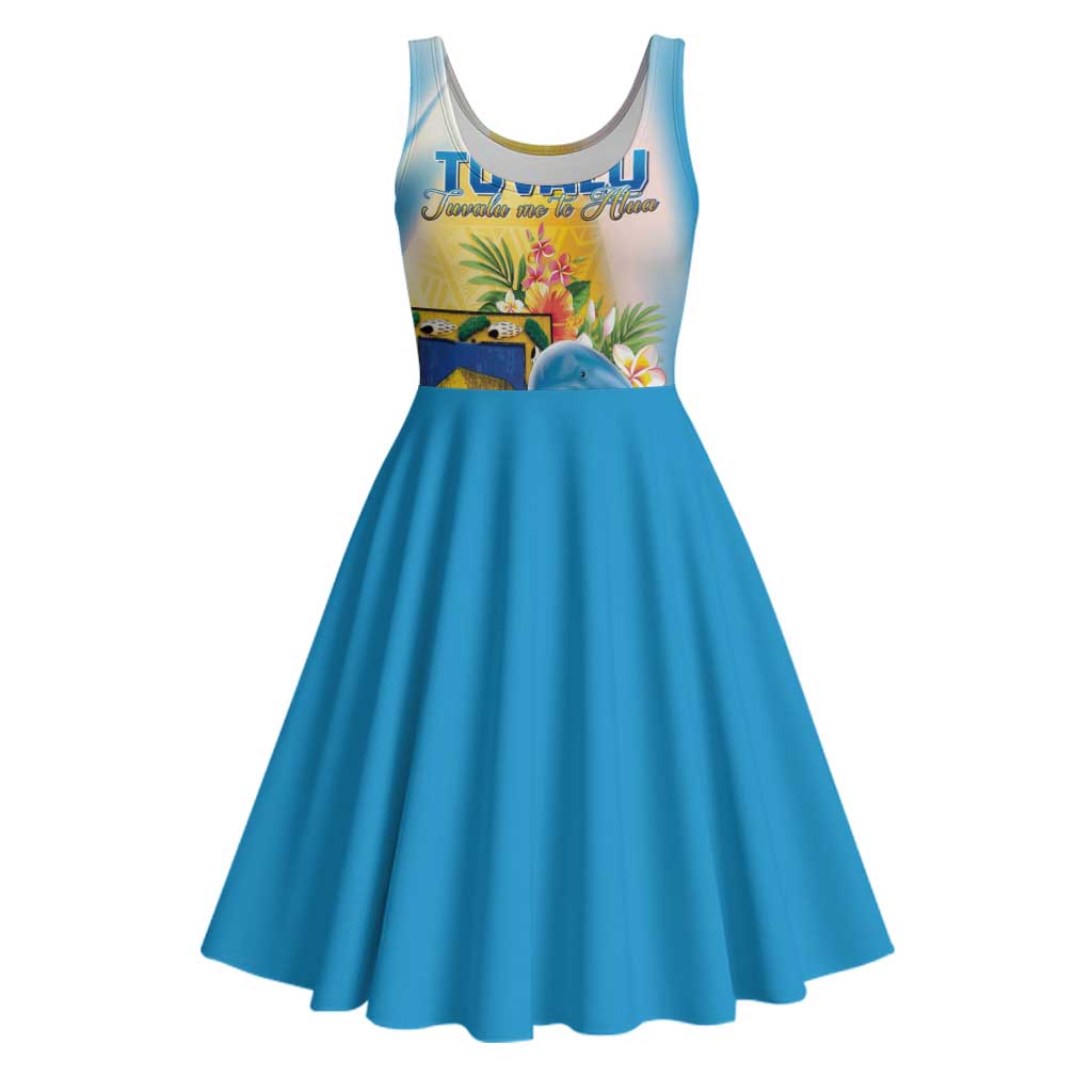 Personalised Tuvalu Independence Day Midi Dress Tuvalu Mo Te Atua LT05 Yellow - Polynesian Pride