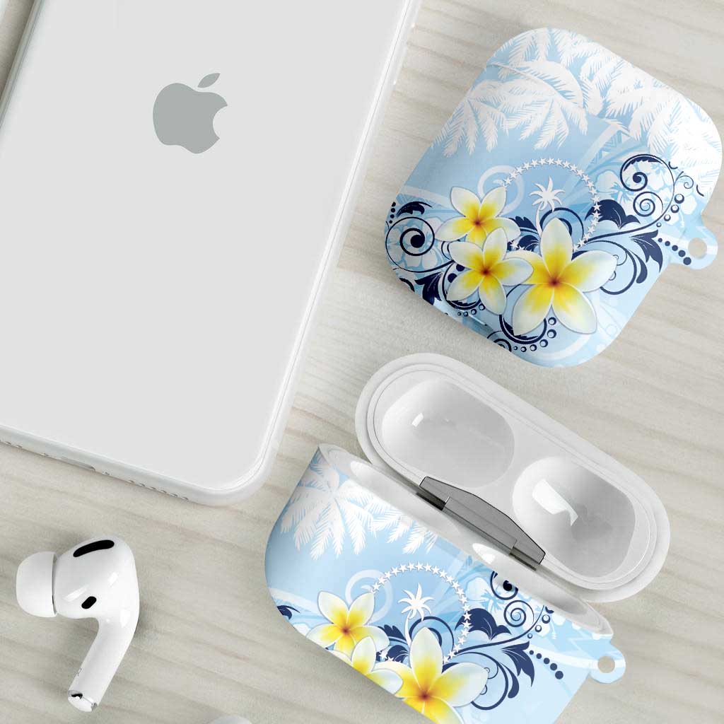 FSM Chuuk Constitution Day AirPods Case Polynesian Curves Plumeria - Polynesian Pride