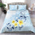 FSM Chuuk Constitution Day Bedding Set Polynesian Curves Plumeria - Polynesian Pride