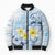 FSM Chuuk Constitution Day Bomber Puffer Jacket Polynesian Curves Plumeria - Polynesian Pride