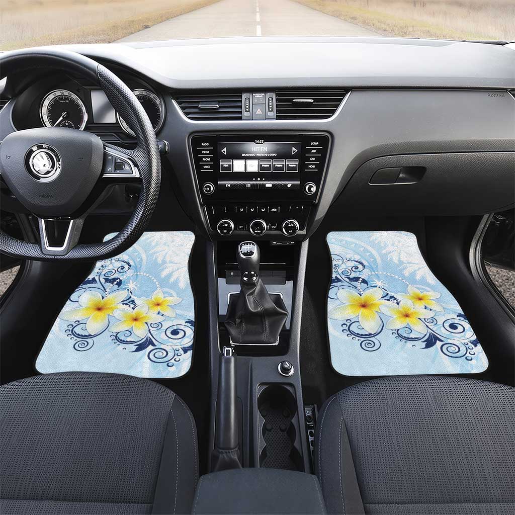 FSM Chuuk Constitution Day Car Mats Polynesian Curves Plumeria - Polynesian Pride