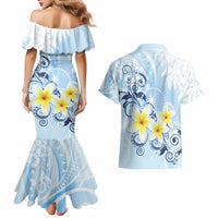 FSM Chuuk Constitution Day Couples Matching Mermaid Dress and Hawaiian Shirt Polynesian Curves Plumeria LT05 - Polynesian Pride
