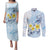 FSM Chuuk Constitution Day Couples Matching Puletasi and Long Sleeve Button Shirt Polynesian Curves Plumeria - Polynesian Pride