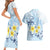 FSM Chuuk Constitution Day Couples Matching Short Sleeve Bodycon Dress and Hawaiian Shirt Polynesian Curves Plumeria - Polynesian Pride