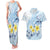 FSM Chuuk Constitution Day Couples Matching Tank Maxi Dress and Hawaiian Shirt Polynesian Curves Plumeria - Polynesian Pride