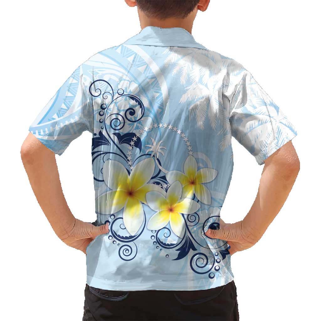 FSM Chuuk Constitution Day Family Matching Off Shoulder Maxi Dress and Hawaiian Shirt Polynesian Curves Plumeria LT05 - Polynesian Pride