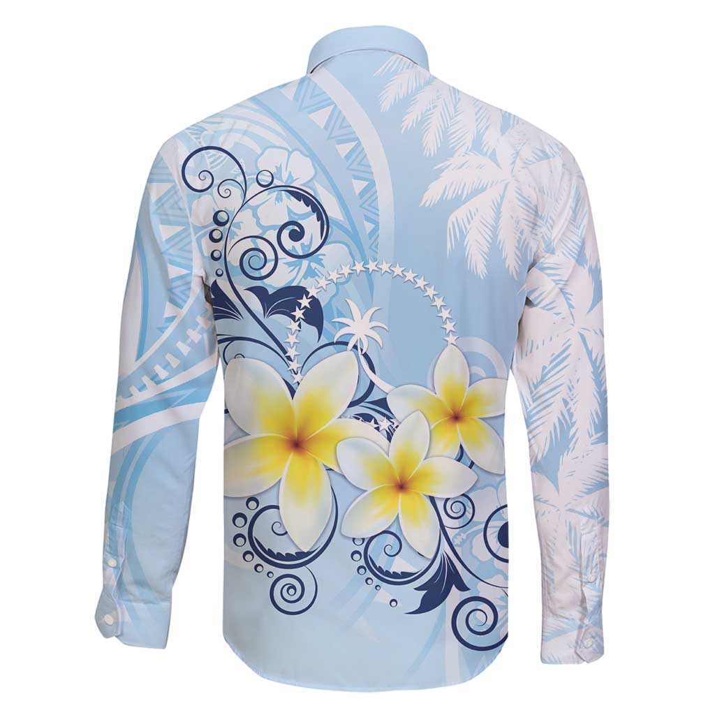 FSM Chuuk Constitution Day Family Matching Off Shoulder Short Dress and Hawaiian Shirt Polynesian Curves Plumeria LT05 - Polynesian Pride