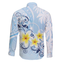 FSM Chuuk Constitution Day Family Matching Off Shoulder Short Dress and Hawaiian Shirt Polynesian Curves Plumeria LT05 - Polynesian Pride