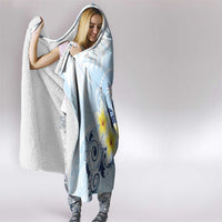 FSM Chuuk Constitution Day Hooded Blanket Polynesian Curves Plumeria - Polynesian Pride