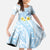 FSM Chuuk Constitution Day Kid Short Sleeve Dress Polynesian Curves Plumeria - Polynesian Pride