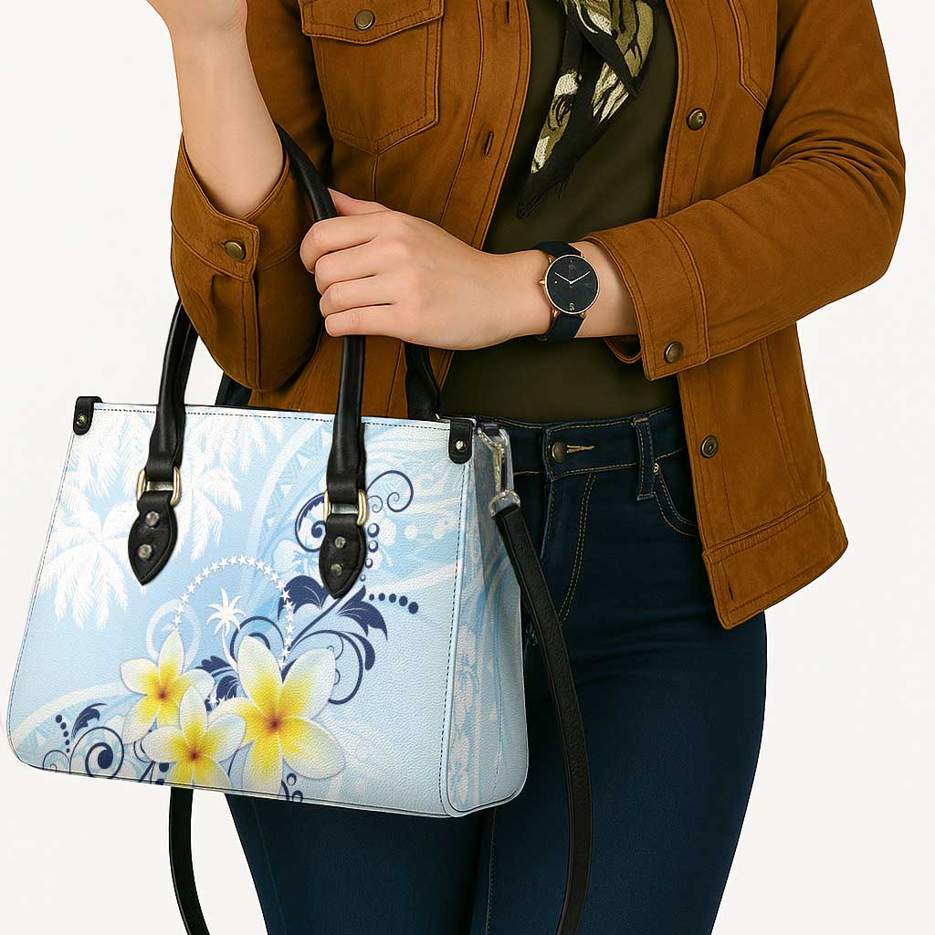 FSM Chuuk Constitution Day Leather Bag Polynesian Curves Plumeria LT05 - Polynesian Pride