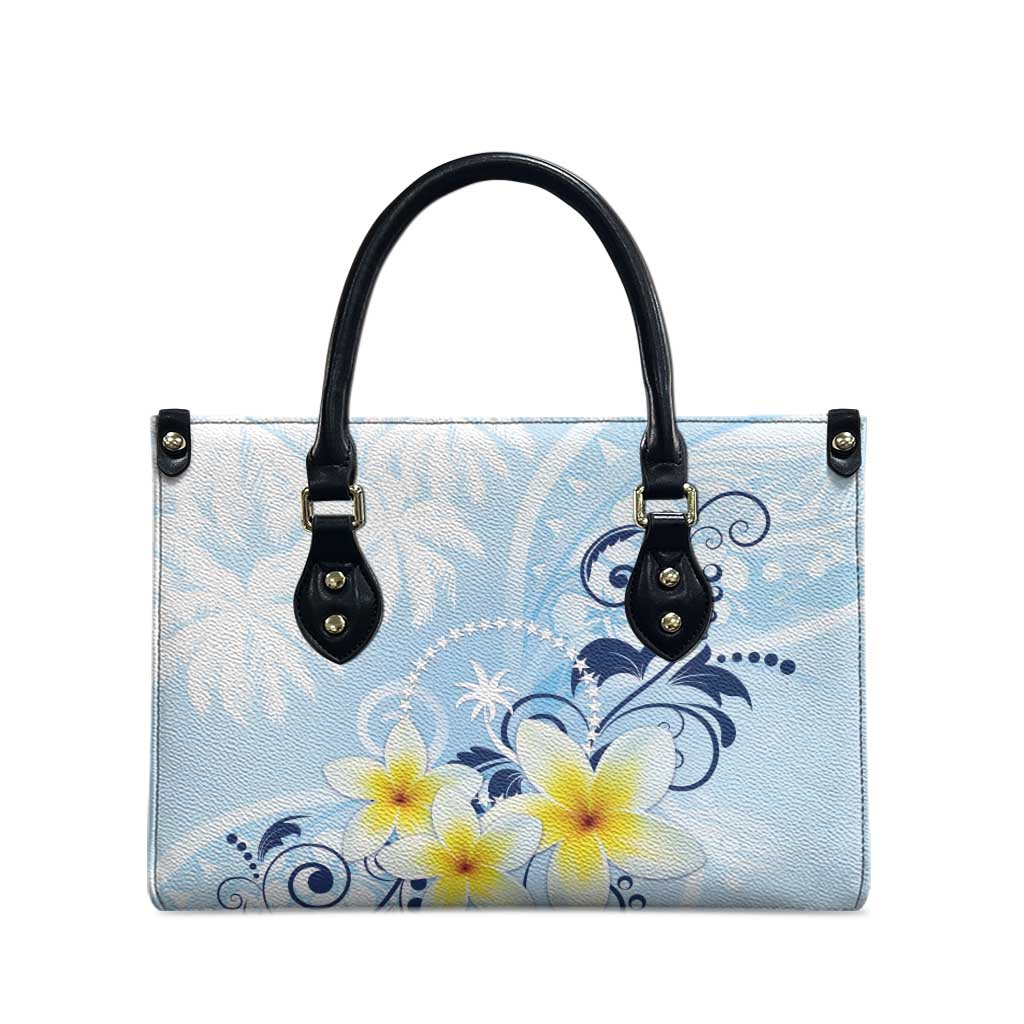 FSM Chuuk Constitution Day Leather Bag Polynesian Curves Plumeria LT05 - Polynesian Pride