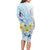 FSM Chuuk Constitution Day Long Sleeve Bodycon Dress Polynesian Curves Plumeria - Polynesian Pride