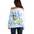 FSM Chuuk Constitution Day Off Shoulder Sweater Polynesian Curves Plumeria - Polynesian Pride