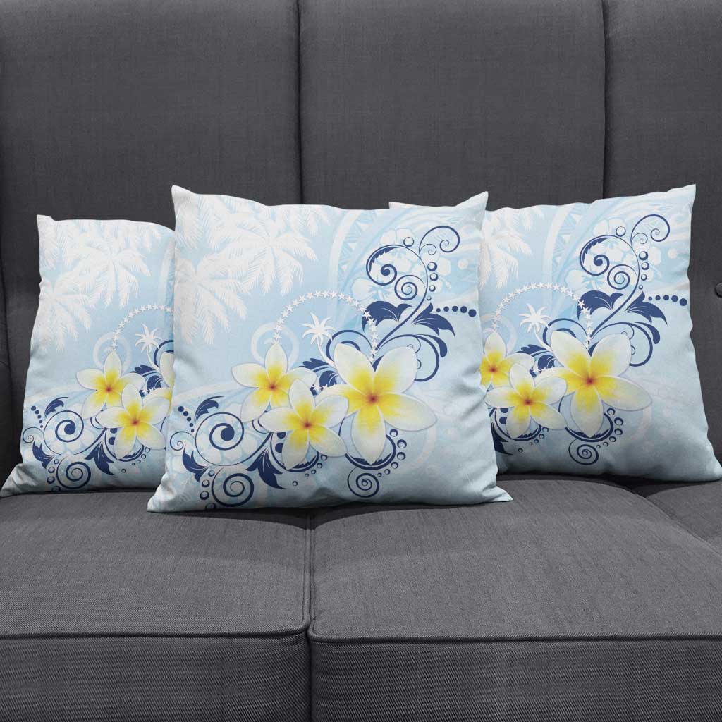 FSM Chuuk Constitution Day Pillow Cover Polynesian Curves Plumeria - Polynesian Pride